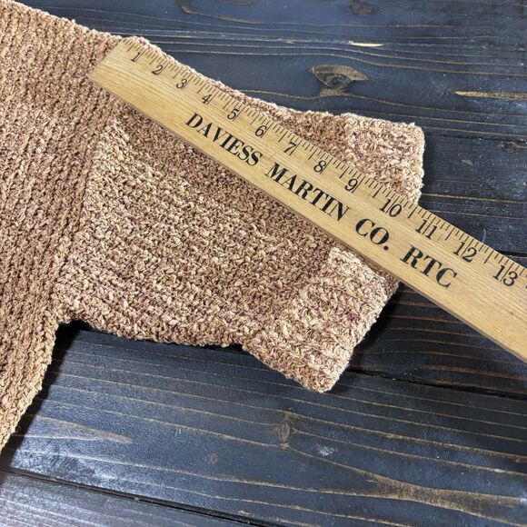 ILLA ILLA Cropped Oversized Knit Sweater, Golden Brown Cuffed 3/4 Sleeve Size L - Picture 10 of 12